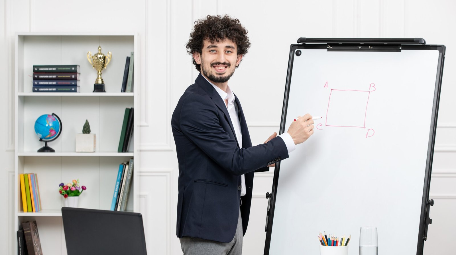 teacher-brunette-instructor-with-computer-suit-whiteboard-classroom-explaining-lecture